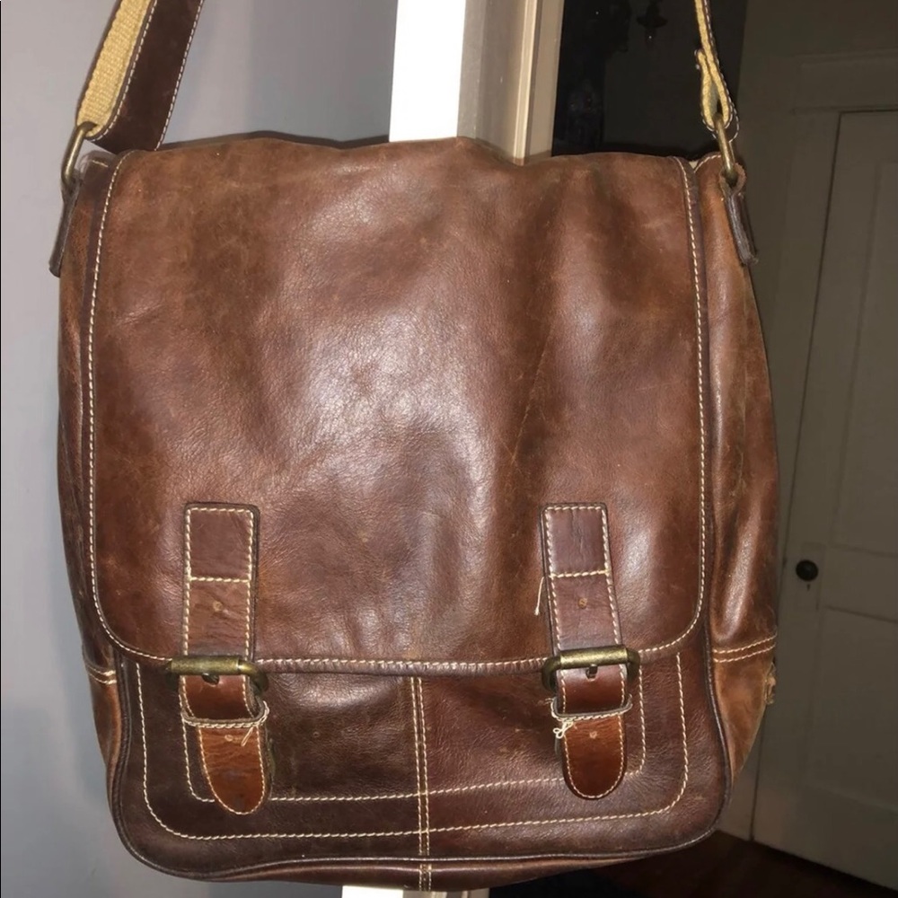 Fossil Leather Messenger Bag